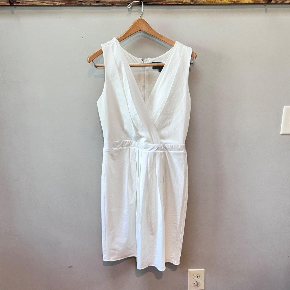 Sunday In Brooklyn Anthropologie Ivory‎ Faux Wrap Sleeveless Dress Size Medium